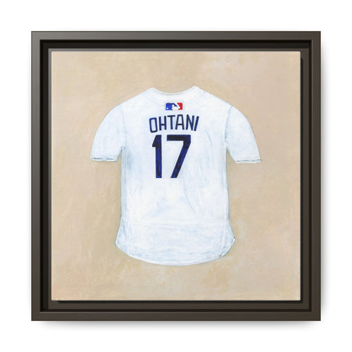 Framed Ohtani Jersey, Canvas Art, Sports Decor, Gift for Sports Fans, Wall Art for Home, Baseball Art Print