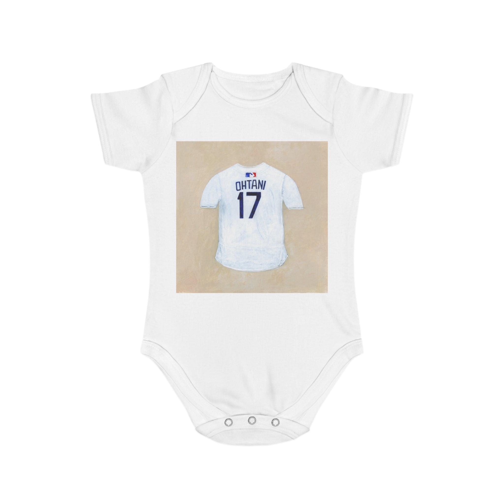 Short Sleeve Baby Bodysuit with Artistic Ohtani Jersey - Perfect for Dodgers Baby Showers, Birthdays, and Playdates, Cute Infant Outfit, Personalized [...]