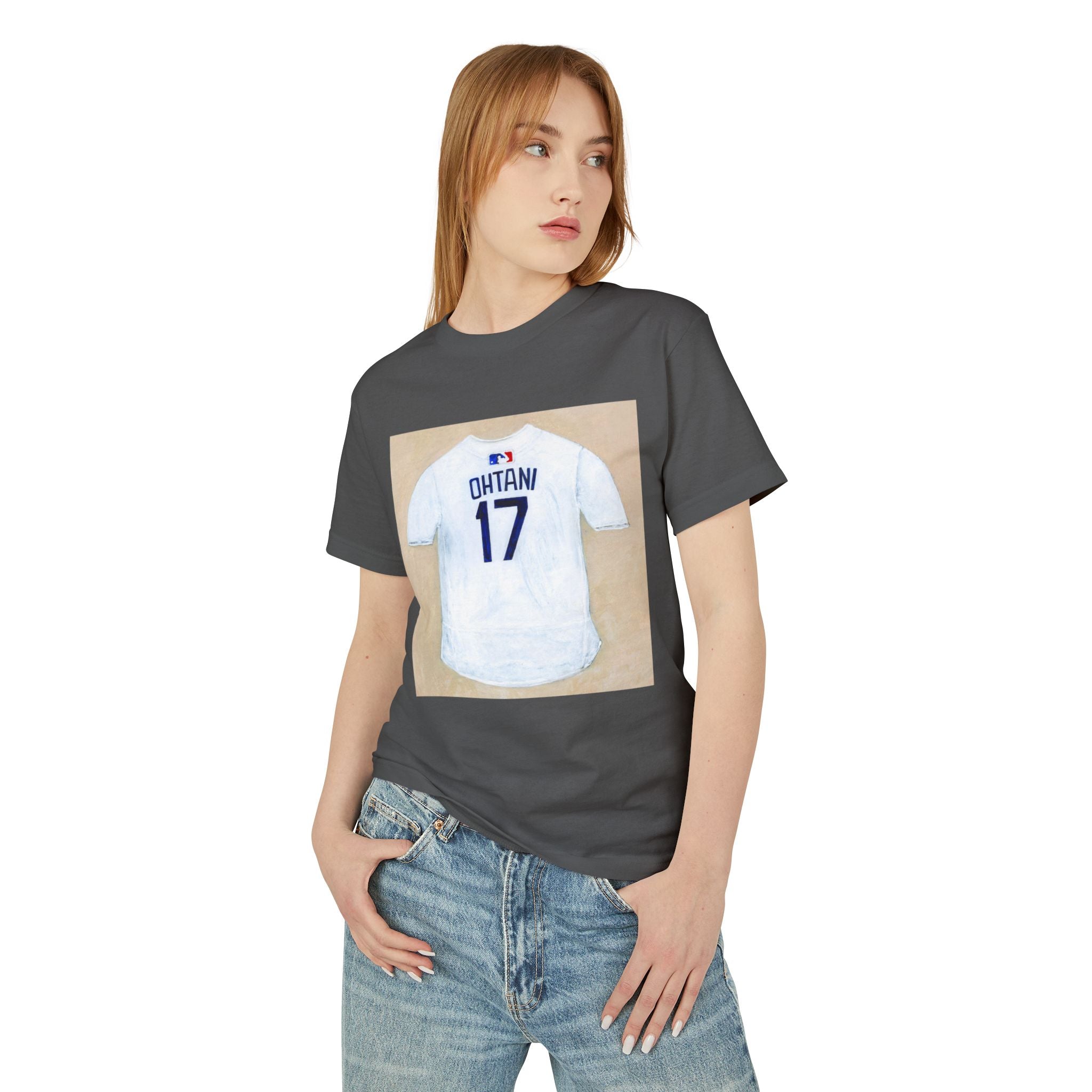 Unisex Heavyweight Cotton Artistic Ohtani Jersey Tee | Perfect Gift for Fans, Sports Events, Casual Wear, Birthdays, and Everyday Comfort