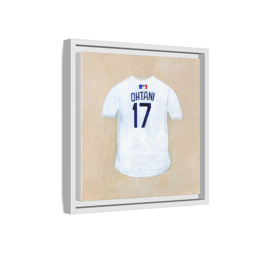 Framed Ohtani Jersey, Canvas Art, Sports Decor, Gift for Sports Fans, Wall Art for Home, Baseball Art Print