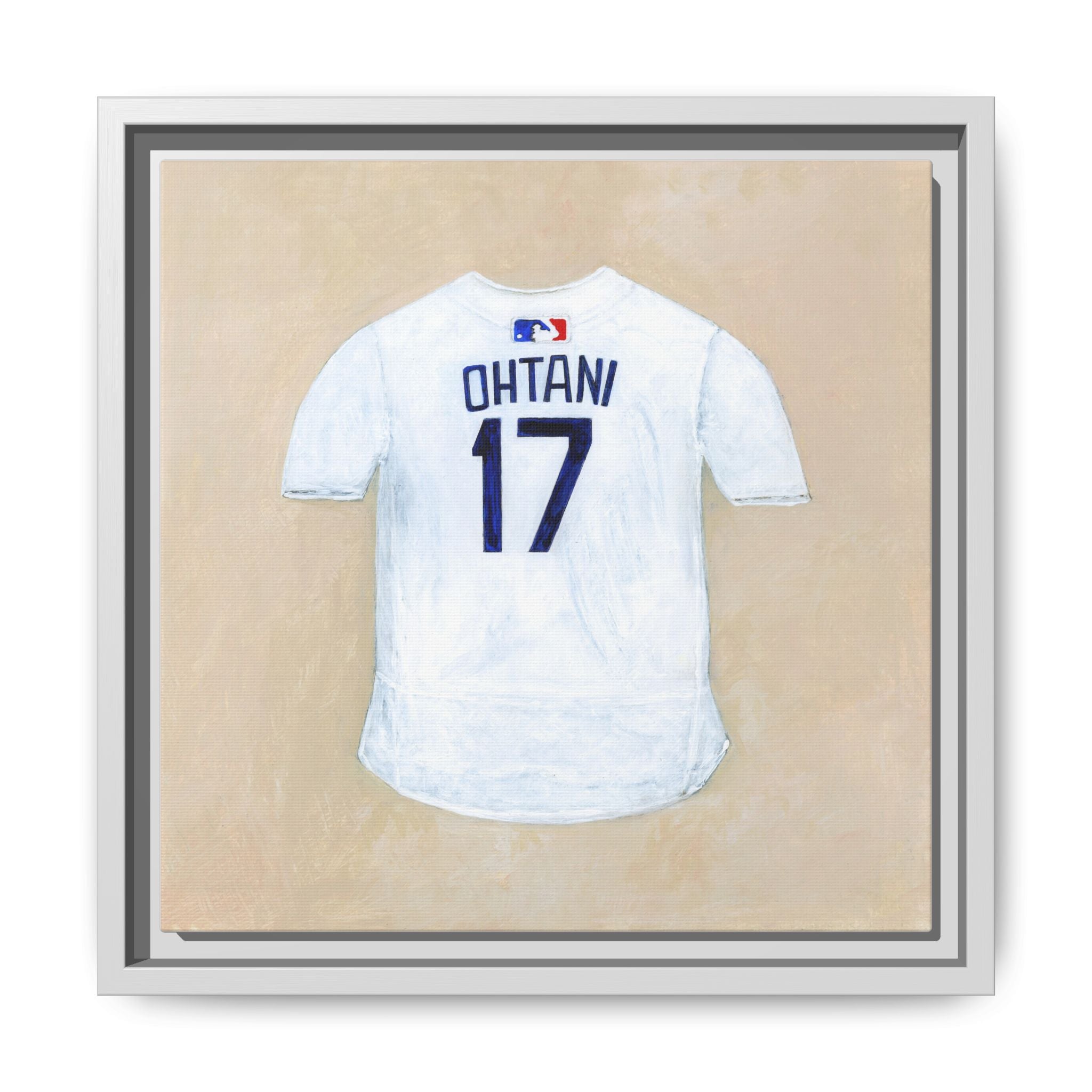 Framed Ohtani Jersey, Canvas Art, Sports Decor, Gift for Sports Fans, Wall Art for Home, Baseball Art Print