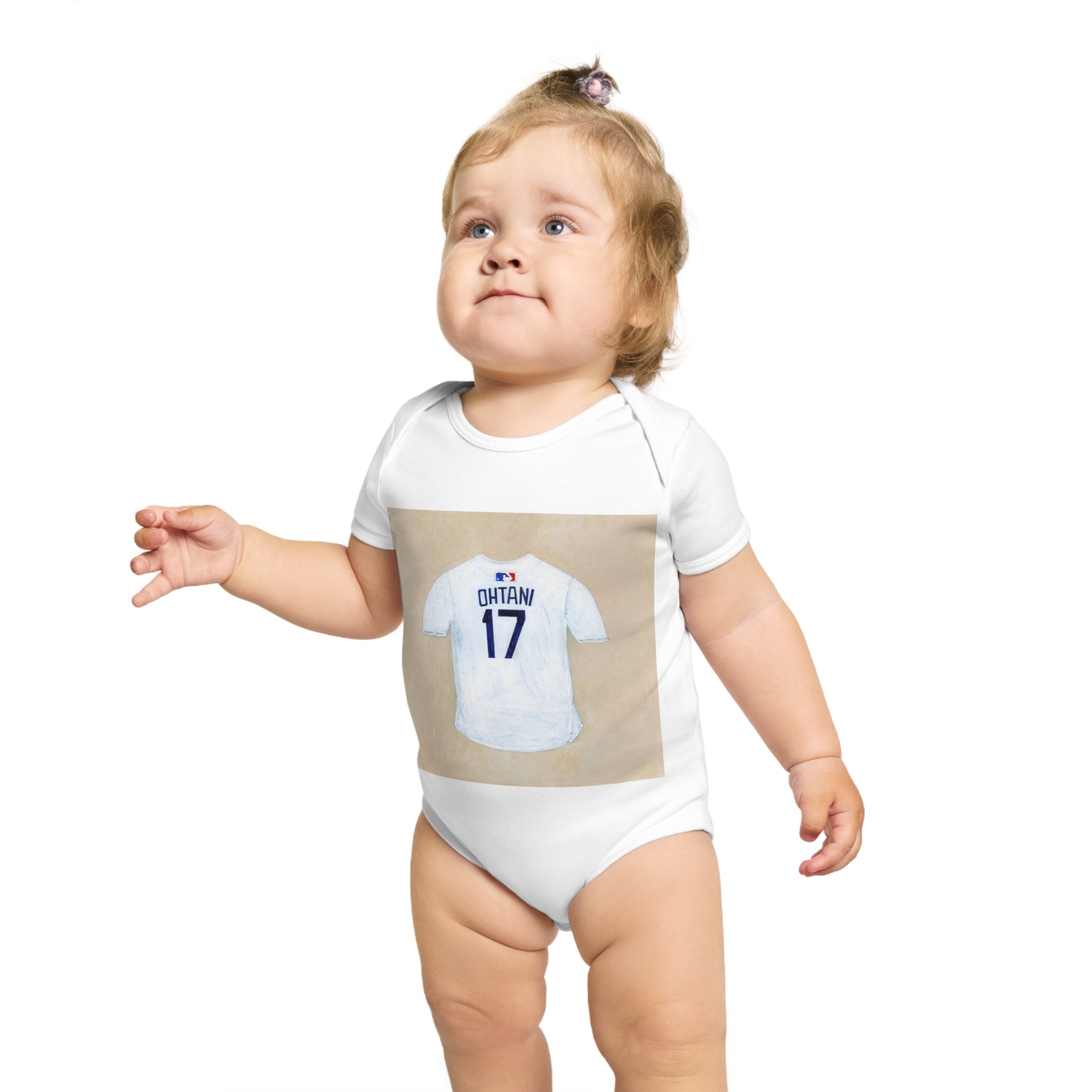 Short Sleeve Baby Bodysuit with Artistic Ohtani Jersey - Perfect for Dodgers Baby Showers, Birthdays, and Playdates, Cute Infant Outfit, Personalized [...]
