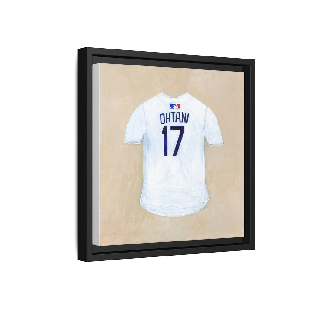 Framed Ohtani Jersey, Canvas Art, Sports Decor, Gift for Sports Fans, Wall Art for Home, Baseball Art Print